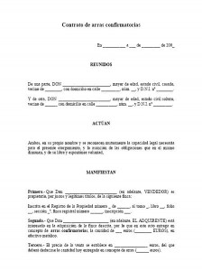 Contrato de arras confirmatorias