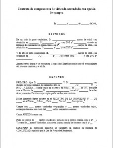 Contrato de compraventa de vivienda arrendada con opción de compra