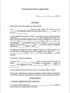 Contrato privado de compraventa  Modelo Contrato