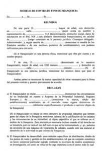 Modelo contrato de franquicia