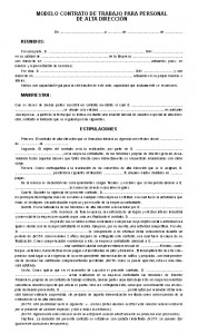 Modelo contrato alta dirección 