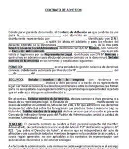 Modelo De Contrato De Adhesion Modelo Contrato