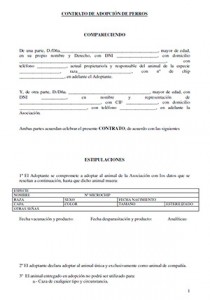 modelo contrato de adopcion canina